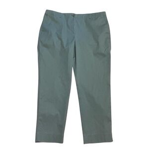 Talbots Slim Crop Pants Trousers Size 14 Green Chino Cotton Spandex Women’s